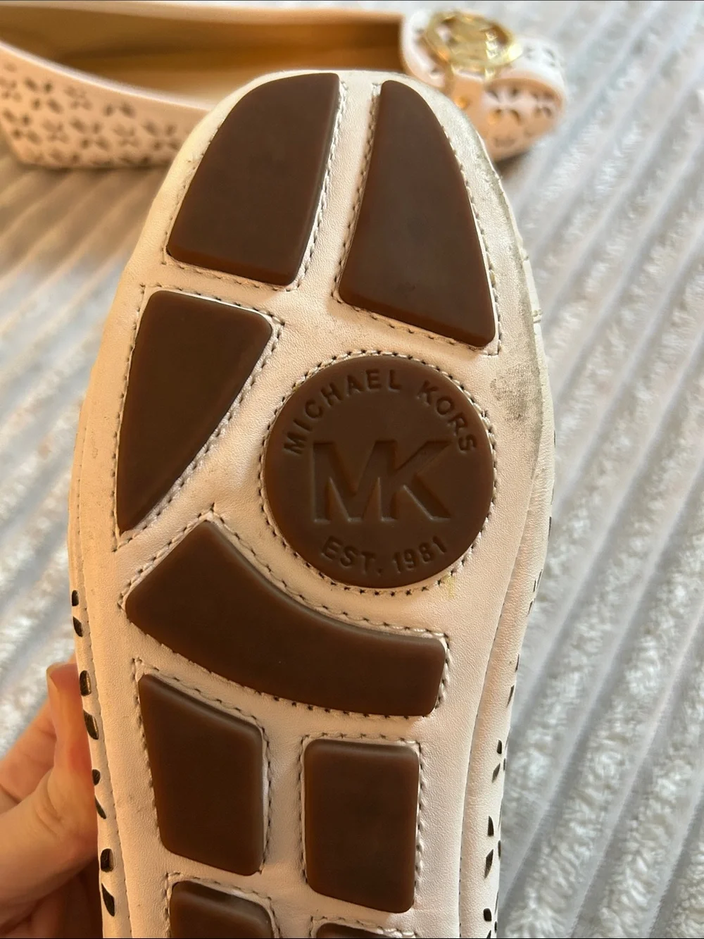 Michael Kors cream leather